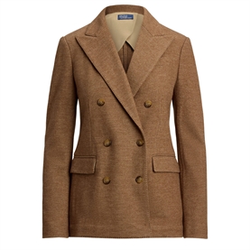 Polo Ralph Lauren Double Breasted Herringbone Blazer, Tan Herringbone